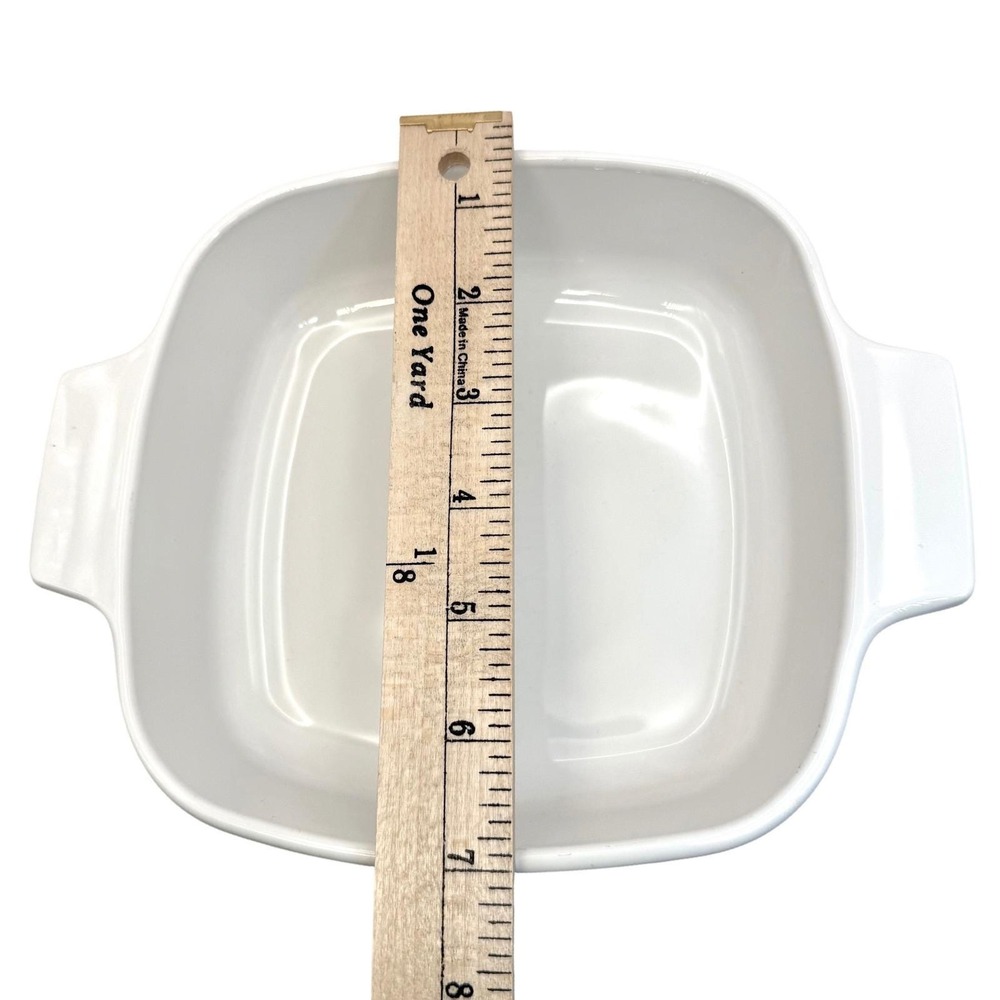 Vintage Corning Ware L'Echalote Casserole Dish‎ White Square Handles - Picture 7 of 8